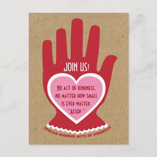 Inbjudan: Slumpmässig handling av Kindness Party Inbjudan Vykort (Framsida)