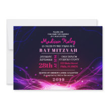 INBJUDAN STARS FUSCHIENS Bat mitzvah inbjudan