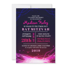 INBJUDAN STARS FUSCHIENS Bat mitzvah inbjudan