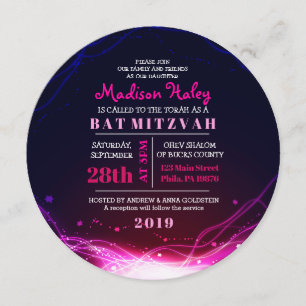 INBJUDAN STARS FUSCHIENS Bat mitzvah inbjudan
