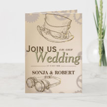 Inbjudan - Steampunk med hatten och Googles