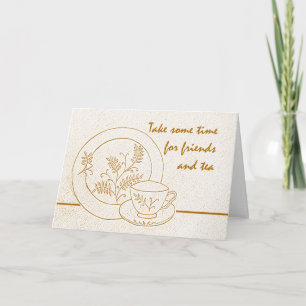Inbjudan, ta lite tid för vänner och tea inbjudan