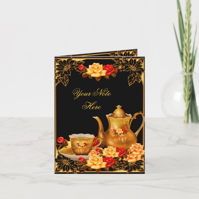 Inbjudan - Tack för att du har Eleganten Svart Gul (Framsida)