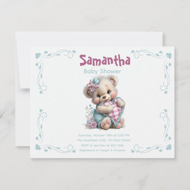 Inbjudan Teddybjörn Bebis firande (Framsida)