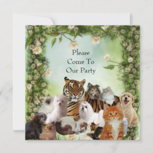 Inbjudan Tiger Hundar Katter Party