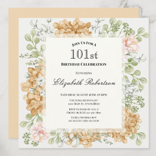 Inbjudan till 101-årsfirande i eleganta höstfärger