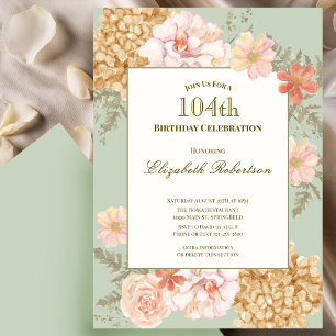 Inbjudan till 104-årsfirande höstfärg blommande sa
