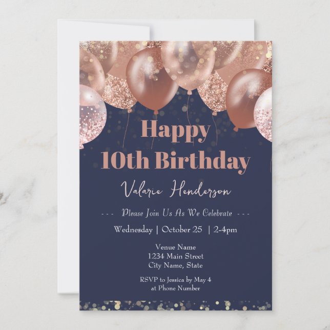 Inbjudan till 10:e födelsedagstidningar för Rosa-b (Framsida)