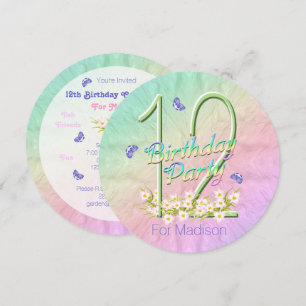 Inbjudan till 12:e Födelsedagsfest Butterfly Rainb
