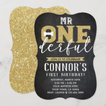 Inbjudan till 1:a födelsedagsinbjudan: Chalkboard