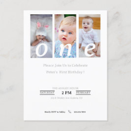 Inbjudan till 1-årsfest för pojke, Foto, Festinbju