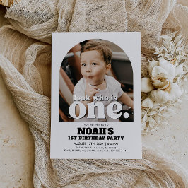 Inbjudan till 1-årsfest - Titta vem som är ett!