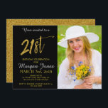 Inbjudan till 20:e guld på födelsedagen<br><div class="desc">20:e inbjudan till Eleganten Black and Faux Gold Foil på födelsedagen. Fotot i den här inbjudan kan uppdateras samt namn,  datum och plats.</div>