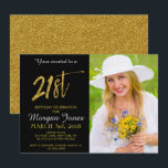 Inbjudan till 20:e guld på födelsedagen<br><div class="desc">20:e inbjudan till Eleganten Black and Faux Gold Foil på födelsedagen. Fotot i den här inbjudan kan uppdateras samt namn,  datum och plats.</div>