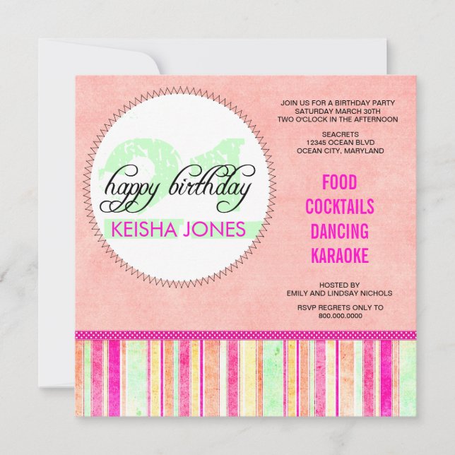 Inbjudan till 21:a födelsedagspartiet (Framsida)