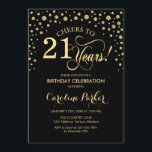 Inbjudan till 21:a födelsedagspartiet - Guld Black<br><div class="desc">21:a födelsedagsbjudan. Utformning av eleganten med faux glitter guld och svart. Skål till 21 år! Berätta om du behöver anpassa dig ytterligare.</div>