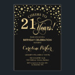 Inbjudan till 21:a födelsedagspartiet - Guld Black<br><div class="desc">21:a födelsedagsbjudan. Utformning av eleganten med faux glitter guld och svart. Skål till 21 år! Berätta om du behöver anpassa dig ytterligare.</div>
