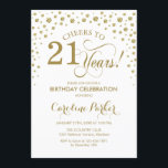 Inbjudan till 21:a födelsedagspartiet - Guld White<br><div class="desc">21:a födelsedagsbjudan. Elegantens utformning med faux glitter guld och vit. Skål till 21 år! Berätta om du behöver anpassa dig ytterligare.</div>