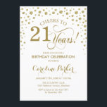 Inbjudan till 21:a födelsedagspartiet - Guld White<br><div class="desc">21:a födelsedagsbjudan. Elegantens utformning med faux glitter guld och vit. Skål till 21 år! Berätta om du behöver anpassa dig ytterligare.</div>