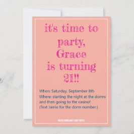 Inbjudan till 21-årsfirande med dåliga beslut