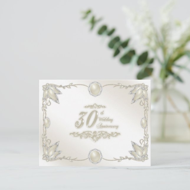 Inbjudan till 30-års bröllopsjubileum (Stående Fram)