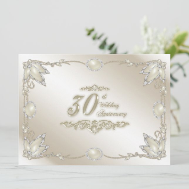 Inbjudan till 30-års bröllopsjubileum (Stående Fram)