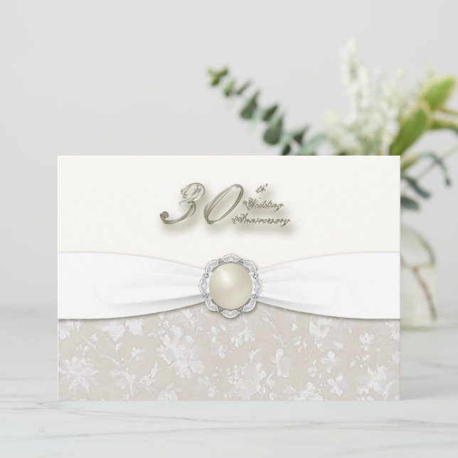 Inbjudan till 30-års bröllopsjubileum (Stående Fram)