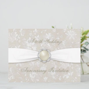 Inbjudan till 30-årsdagen för Damask-inbjudan Bröl