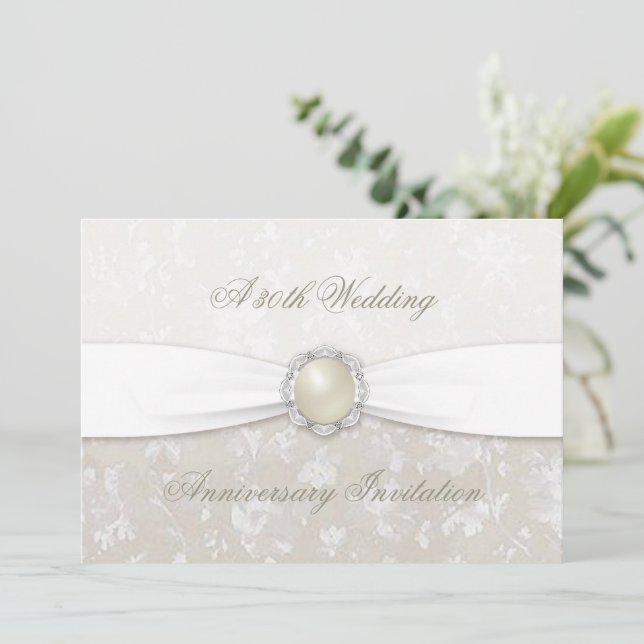 Inbjudan till 30-årsdagen för Damask-inbjudan Bröl (Stående Fram)