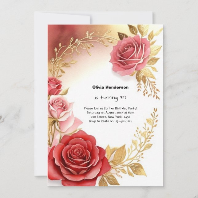 Inbjudan till 30års födelsedag (Framsida)