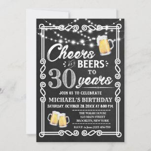 Inbjudan till 30års födelsedag   Cheers och Öl
