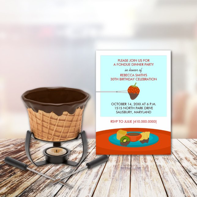 Inbjudan till 30års födelsedag Fondue Middag Party (Skapare uppladdad)