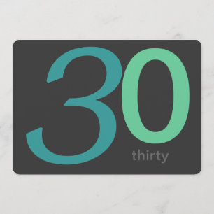 Inbjudan till 30års födelsedag för kol och blå Anp