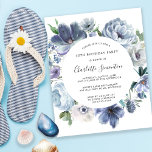 Inbjudan till 30års födelsedag i för budgetblått B<br><div class="desc">Dusty blue peonies från en runda ram runt din födelsedagsfest om den här elegantens budgetinbjudan.</div>