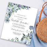 Inbjudan till 30års födelsedag i för budgetblått B<br><div class="desc">Dusty blue ro,  peonier och vilda blommor dekorerar en budgetinbjudan till söt blommigt 30års födelsedag. Modern kalligrafi lägger till Boho Vibe.</div>