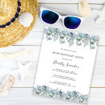 Inbjudan till 30års födelsedag i för budgetblått B<br><div class="desc">Dusty blue peonies och wildblommor utgör en mycket söt top och grund gräns på födelsedagsinbjudan</div>