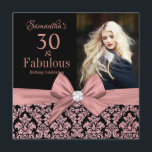 Inbjudan till 30års födelsedag i Ro-dammen glitter<br><div class="desc">Svartdämpare i glitter Ro| Inbjudningar till 30års födelsedag. Trettio och Fabulous! En vacker, modern elegant rosa ros guld-blommigt-damm från 30års födelsedag-partiet som du kan personifiera och skicka ut din 30 födelsedagsfest firande. I centrum för sötens rosa. Ersätt exempelfotot med ett eget. orden "30 och Fabulous" har ställts in med populär...</div>