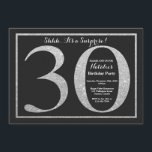 Inbjudan till 30års födelsedag i Silver Glitter<br><div class="desc">Överraskad inbjudan till 30års födelsedag. Svarta och Silver Glitter Födelsedagsfest Inbjudan med bakgrunden till kretskort. Överraskad födelsedag. Vuxen födelsedag. Manar eller Kvinnor Bday Bash Party.
Om du vill göra ytterligare anpassningar klickar du på knappen Anpassa och användor verktygen som är utformat för att ändra mallen.</div>