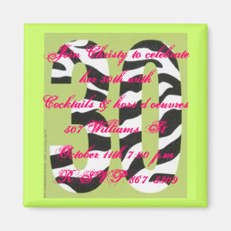 inbjudan till 30års födelsedag magnet