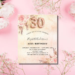 Inbjudan till 30års födelsedag pampas-gräs ro<br><div class="desc">A ro guld,   rosa,  skorstensbildning mot metallisk tittar bakgrund. Dekorerad med ro guld och rosa blommigt,  rosor,  pampasgräs. Anpassa och lägg till information om namn och party. Nummer 30 skrivs med ett stil-teckensnitt med ballong.</div>