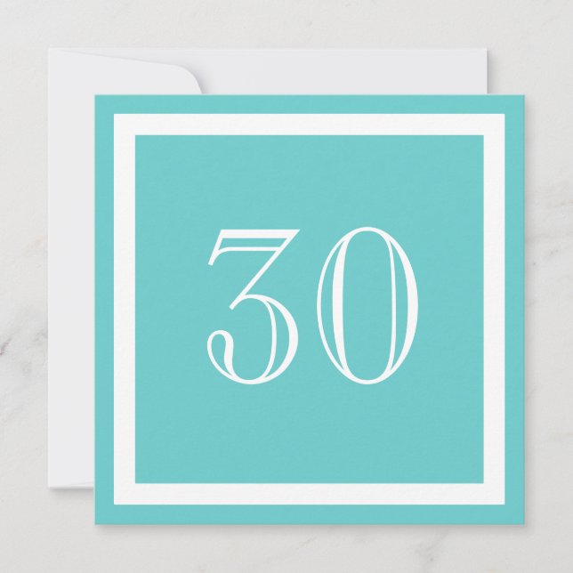 Inbjudan till 30års födelsedag-partiet - Aqua (Framsida)