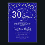 Inbjudan till 30års födelsedag-partiet - Blue Silv<br><div class="desc">Inbjudan till 30års födelsedag-partiet. Elegantens utformning med faux glitter silver och royal blue. Skål för 30 år! Berätta om du behöver anpassa dig ytterligare.</div>