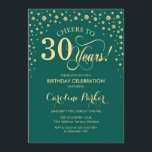 Inbjudan till 30års födelsedag-partiet - Grönt Gul<br><div class="desc">Inbjudan till 30års födelsedag-partiet. Elegantens utformning med faux glitter guld och grönt. Skål för 30 år! Berätta om du behöver anpassa dig ytterligare.</div>