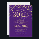 Inbjudan till 30års födelsedag-partiet - Guld Lila<br><div class="desc">Inbjudan till 30års födelsedag-partiet. Utformning av eleganten med faux glitter guld och lila. Skål för 30 år! Berätta om du behöver anpassa dig ytterligare.</div>