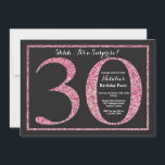 Inbjudan till 30års födelsedag Rosa Glitter<br><div class="desc">Överraskad inbjudan till 30års födelsedag. Svarta och Rosa Glitter Födelsedagsfest Inbjudan med bakgrunden till kritan. Överraskad födelsedag. Vuxen födelsedag. Manar eller Kvinnor Bday Bash Party.
Om du vill göra ytterligare anpassningar klickar du på knappen Anpassa och användor verktygen som är utformat för att ändra mallen.</div>