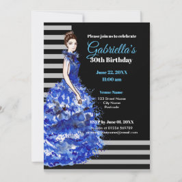 Inbjudan till 30års födelsedag Sparkly Blue Dress