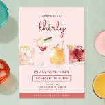 Inbjudan till 30års födelsedag Watercolor Cocktail<br><div class="desc">Fira i stil med inbjudan från Zazzle i chic 30års födelsedag, som innehåller vattenfärgade illustrationer av färgstarka cocktails i elegant. Perfekten för en milstolpe i firande, denna moderna utformning anger tonen för en roligt och ett festligt party. Anpassa med din händelseinformation för att skapa en unik inbjudan som är lika...</div>