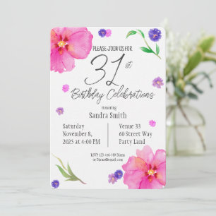Inbjudan till 31a av vattenfärgen Blommigt på föde