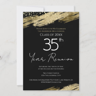 Inbjudan till 35e Class Reunion Black and Guld