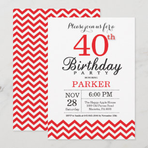Inbjudan till 40-årsdag Red Chevron